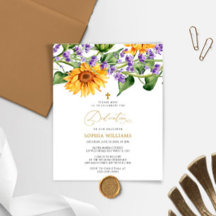 Budget Sunflowers & Lavander Dedication Invitation