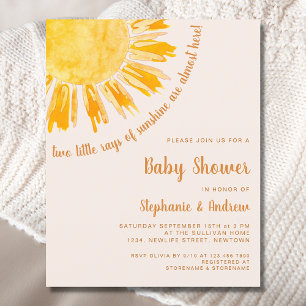 Budget Sunshine Couples Twins Baby shower Invitati