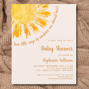 Budget Sunshine Twins Baby shower Invitation