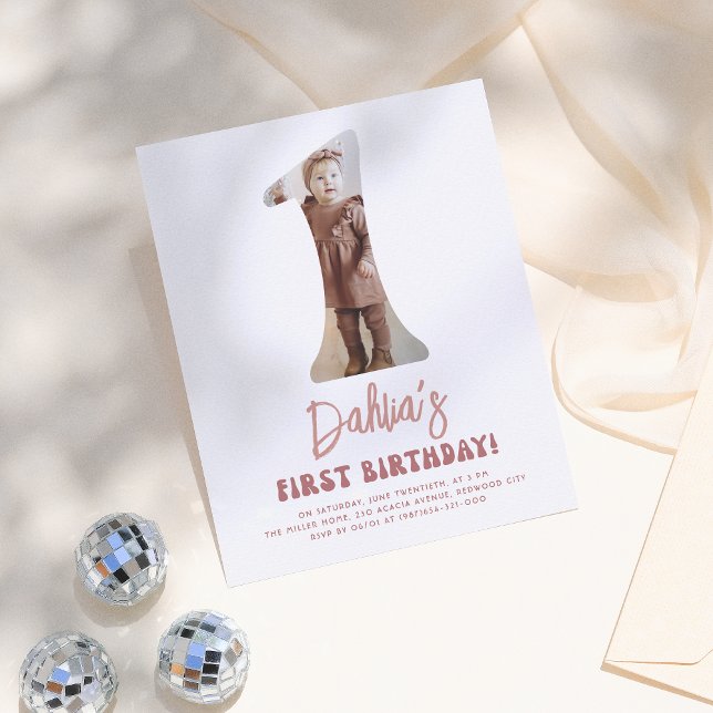 Budget Super One Retro Pink Photo 1er anniversaire (Créateur téléchargé)