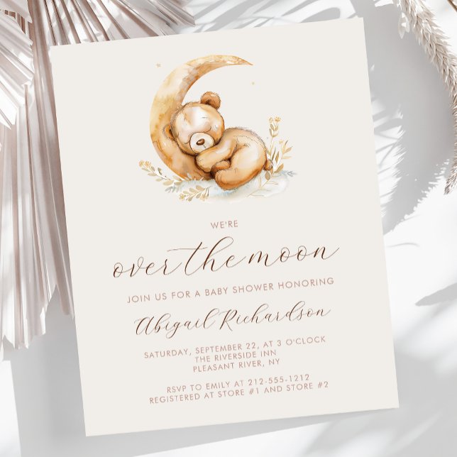 Budget sur la lune Boho Teddy Bear Baby shower (Créateur téléchargé)