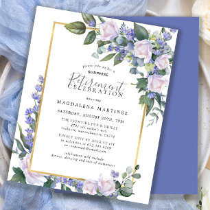 Budget Surprise Blue White Retraite Invitation