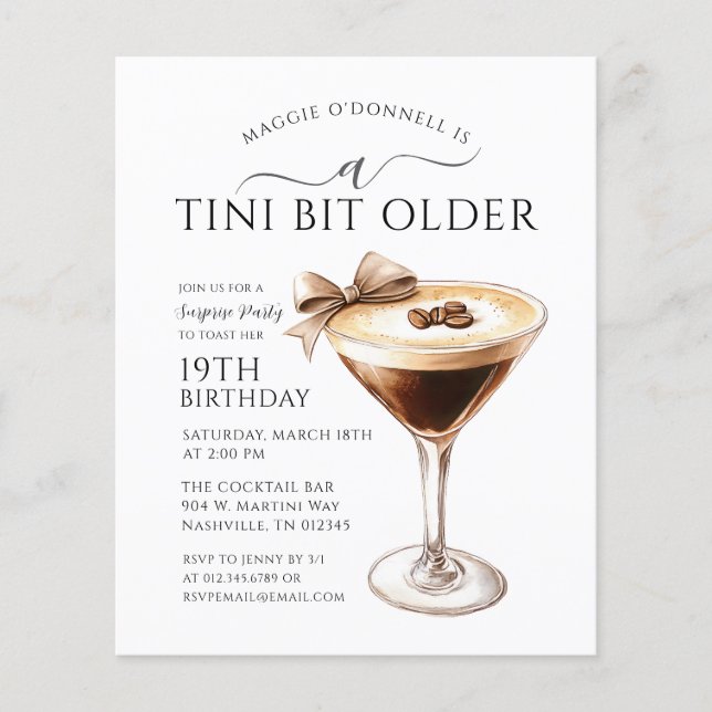 BUDGET SURPRISE PARTY Tini Bit Older Martini 19e (Devant)
