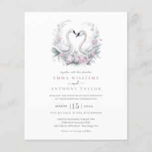 Budget Swan couple Faire-part de mariage