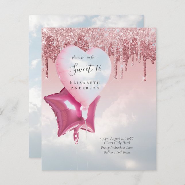 BUDGET Sweet16 Parties scintillant Glamor Girly Ba (Devant / Derrière)