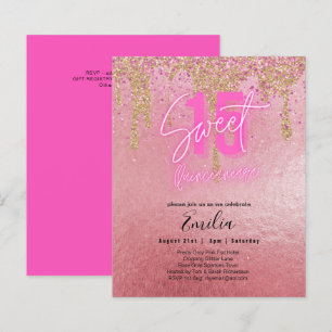 Budget Sweet 15 Pink Parties scintillant Foil Quin