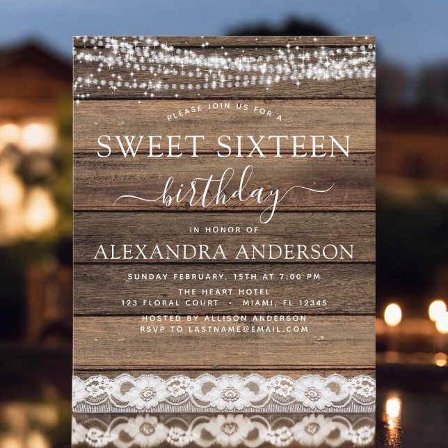 Budget Sweet 16 Anniversaire Agritourisme rustique (Créateur téléchargé)