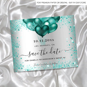 Budget Sweet 16 argent parties scintillant turquoi