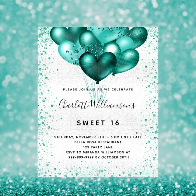 Budget Sweet 16 argent turquoise parties scintilla (Créateur téléchargé)
