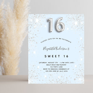 Budget Sweet 16 bébé bleu argent parties scintilla