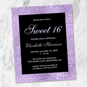 Budget Sweet 16 Élégante Purple Anniversaire