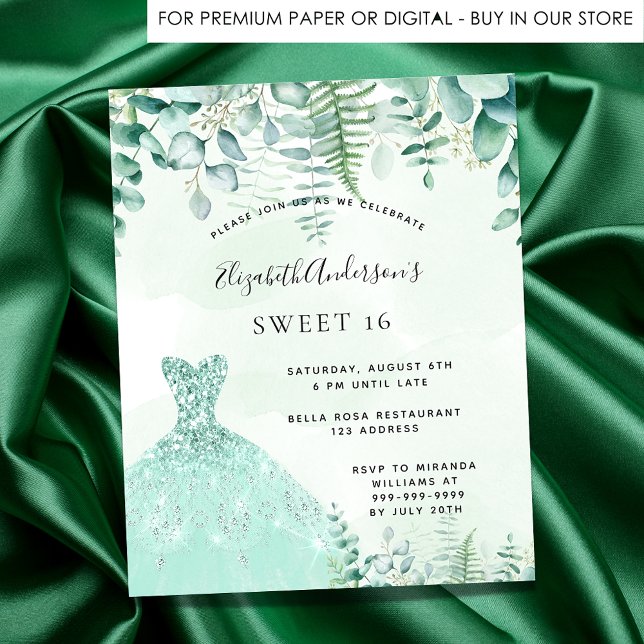 Budget Sweet 16 enchantée robe de forêt invitation (Créateur téléchargé)