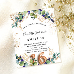 Budget Sweet 16 eucalyptus parties scintillant ver