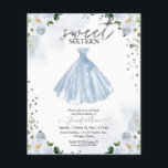 Budget Sweet 16 Invitation Blue Floral robe<br><div class="desc">Adorable, floral bleu, invitations de fête d'anniversaire sweet sixteen. Facile à personnaliser avec vos détails. Contactez-moi par conversation si vous avez des questions sur l'oeuvre ou avez besoin d'une personnalisation. Vérifiez la collection pour plus d'éléments. VEUILLEZ NOTER : Pour obtenir de l'aide sur les commandes, l'expédition, l'information sur les produits,...</div>
