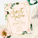Budget Sweet 16 Invitation Or Rose Blush Floral<br><div class="desc">Belle florale rose vif, invitation à la fête du 16ème anniversaire. Facile à personnaliser avec vos détails. Contactez-moi par conversation si vous avez des questions sur l'oeuvre ou avez besoin d'une personnalisation. Vérifiez la collection pour plus d'éléments. VEUILLEZ NOTER : Pour obtenir de l'aide sur les commandes, l'expédition, l'information sur...</div>