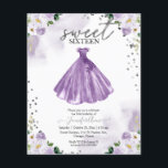 Budget Sweet 16 Invitation Robe Florale violet<br><div class="desc">Adorable, florale violette, invitations de fête d'anniversaire sweet sixteen. Facile à personnaliser avec vos détails. Contactez-moi par conversation si vous avez des questions sur l'oeuvre ou avez besoin d'une personnalisation. Vérifiez la collection pour plus d'éléments. VEUILLEZ NOTER : Pour obtenir de l'aide sur les commandes, l'expédition, l'information sur les produits,...</div>