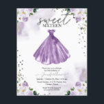 Budget Sweet 16 Invitation Robe Florale violet<br><div class="desc">Adorable, florale violette, invitations de fête d'anniversaire sweet sixteen. Facile à personnaliser avec vos détails. Contactez-moi par conversation si vous avez des questions sur l'oeuvre ou avez besoin d'une personnalisation. Vérifiez la collection pour plus d'éléments. VEUILLEZ NOTER : Pour obtenir de l'aide sur les commandes, l'expédition, l'information sur les produits,...</div>