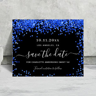 Budget Sweet 16 noir bleu royal enregistrer la dat