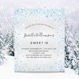 Budget Sweet 16 parties scintillant bleu argent in