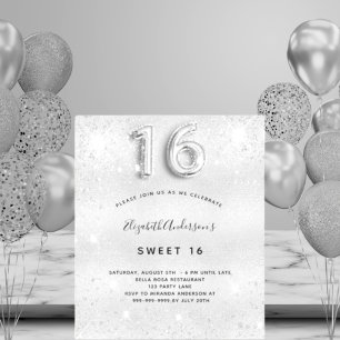 Budget Sweet 16 parties scintillant en métal argen