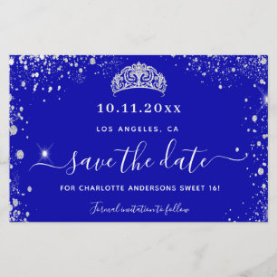 Budget Sweet 16 roya bleu argent parties scintilla