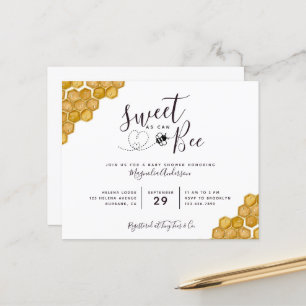 Budget Sweet as Can Bee Baby shower Invitation