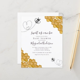 Budget Sweet as Can Bee Baby shower Invitation