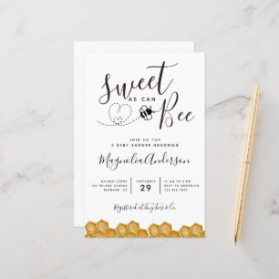 Budget Sweet as Can Bee Baby shower Invitation