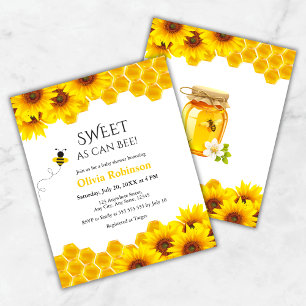 Budget Sweet as can Bee Honey Baby shower Invitati