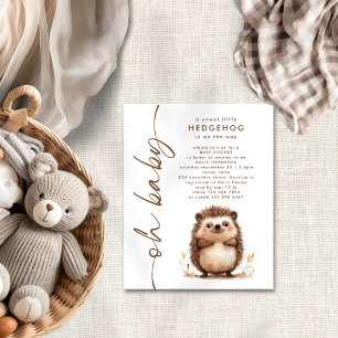 Budget Sweet Little Hedgehog Oh Baby shower Invita