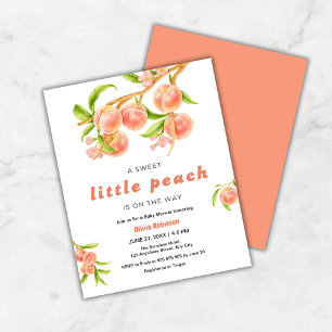 Budget Sweet Little Peach Baby shower Invitation