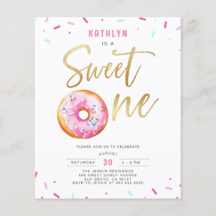 Budget Sweet One Rose Gold Donut Anniversaire Invi