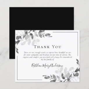 BUDGET Sympathie Eucalyptus Funérailles Merci Note