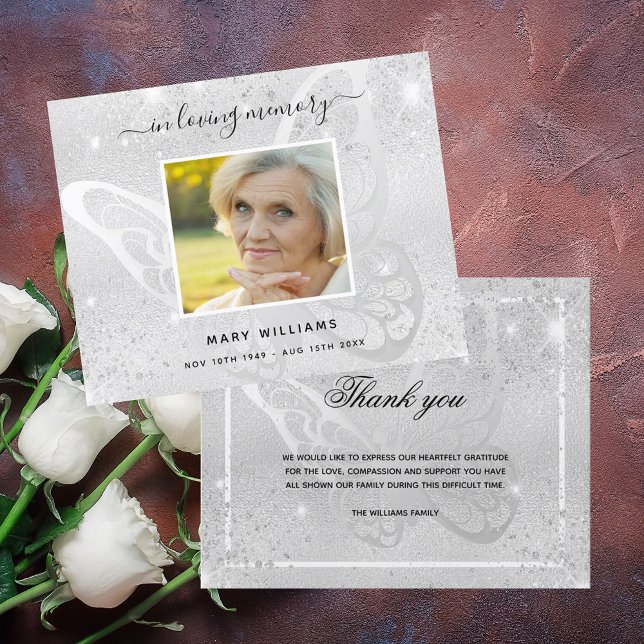 Budget Sympathy argent papillon photo merci (Créateur téléchargé)