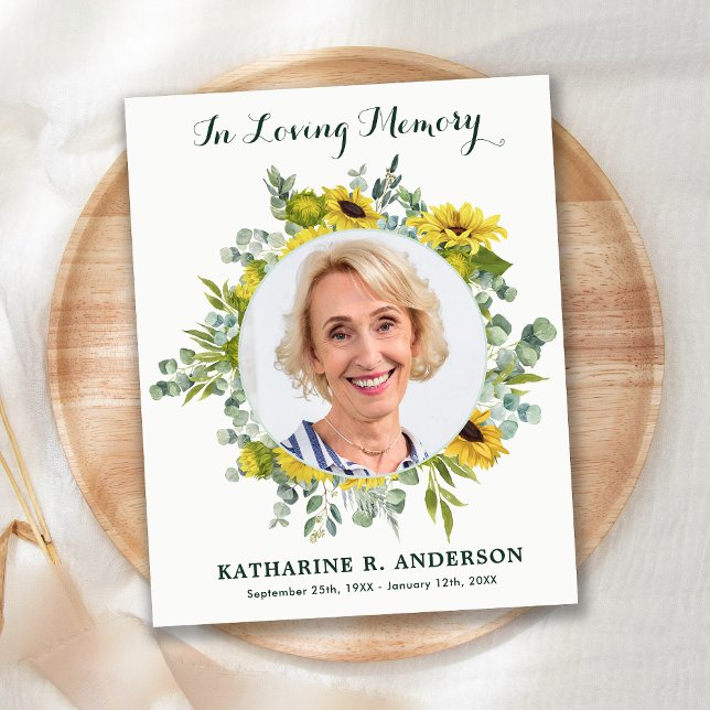 Budget Sympathy Tournesol Photo Funérailles Merci (Créateur téléchargé)