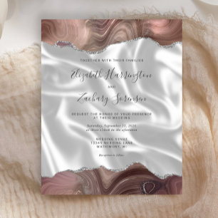 Budget Taupe Argent Agate Mariage de soie blanche