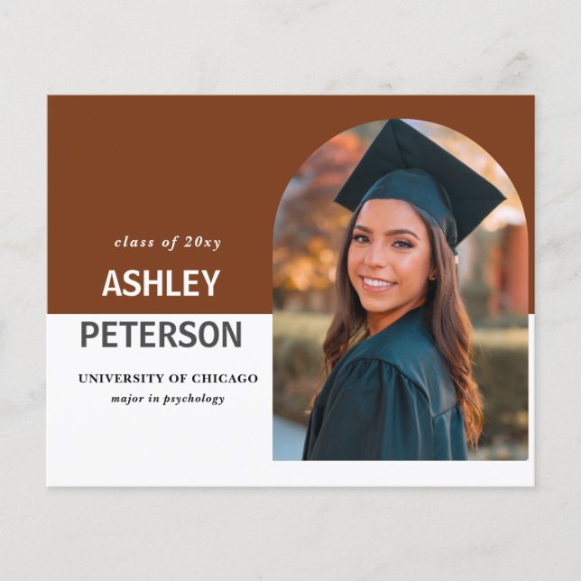 Budget Terracotta Arch Photo Graduation Invitation (Devant)