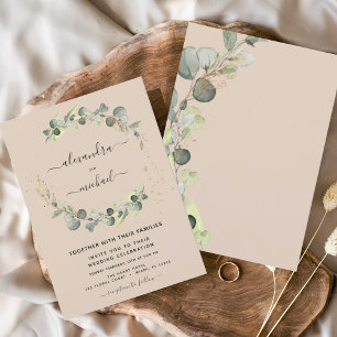 Budget Terracotta Eucalyptus Invitations de mariag