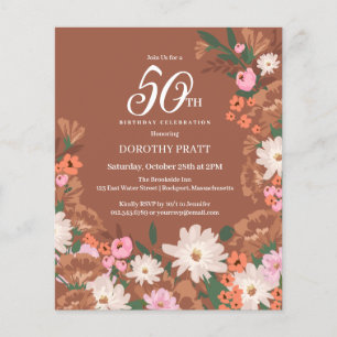 Budget Terracotta Floral 50e Anniversaire Invitati