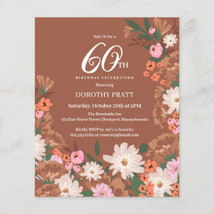 Budget Terracotta Floral 60e anniversaire Invitati
