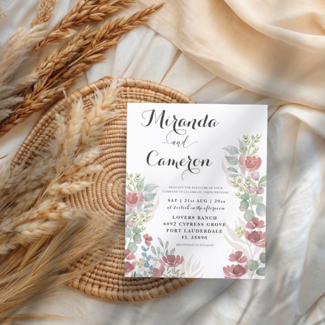 Budget Terracotta Floral Aquarelle Mariage (Créateur téléchargé)