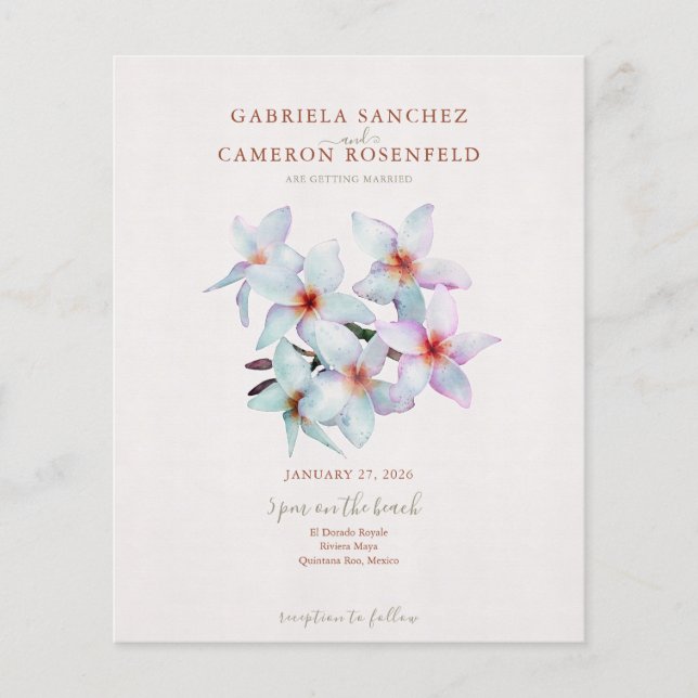 Budget Terracotta Floral QR Code Mariage Invitatio (Devant)