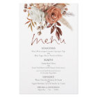 Budget Terracotta Florals Rustic Mariage Menu