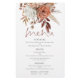 Budget Terracotta Florals Rustic Mariage Menu
