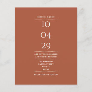 Budget Terracotta Mariage Date Invitation