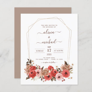 Budget Terracotta Mariage de automne Floral Automn