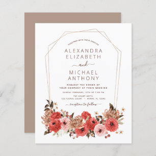 Budget Terracotta Mariage de automne Floral Automn