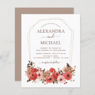 Budget Terracotta Mariage de automne Floral Automn