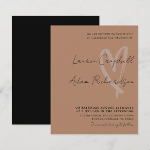 Budget Terracotta moderne Faire-part de mariage de