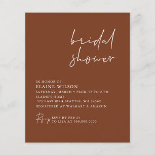 Budget Terracotta moderne nuptiale douche Invitati